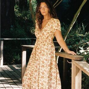 Christy Dawn The Simple Dawn Dress Buttercream English Rose XS